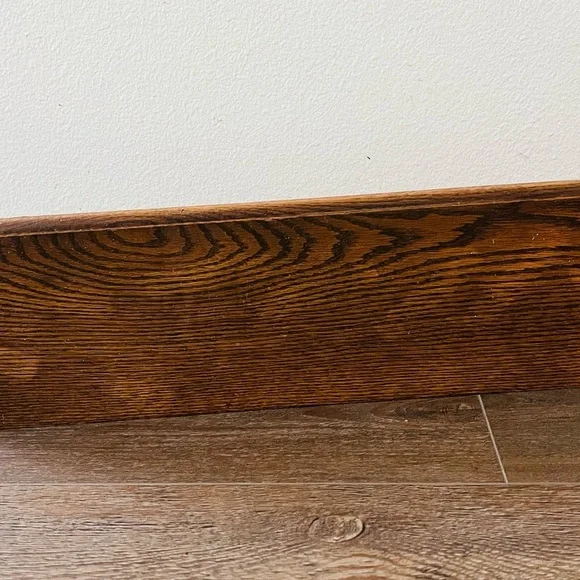 Rustic Brown Wall Shelf with Hooks